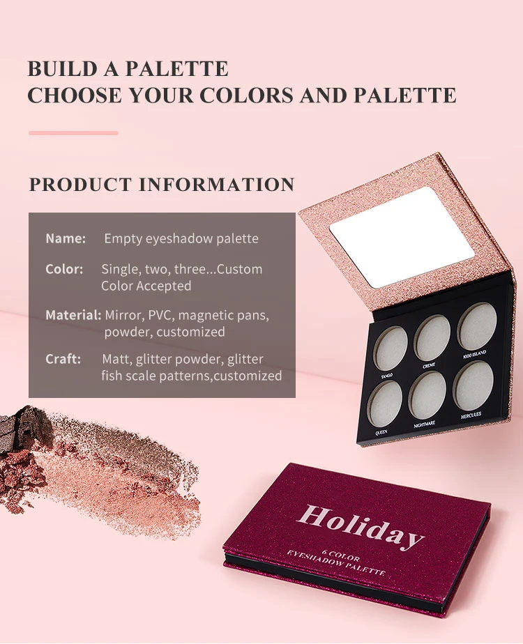 Private Label Empty Eyeshadow Palette Choose Color to Empty Palette Low MOQ Make Your Own Logo