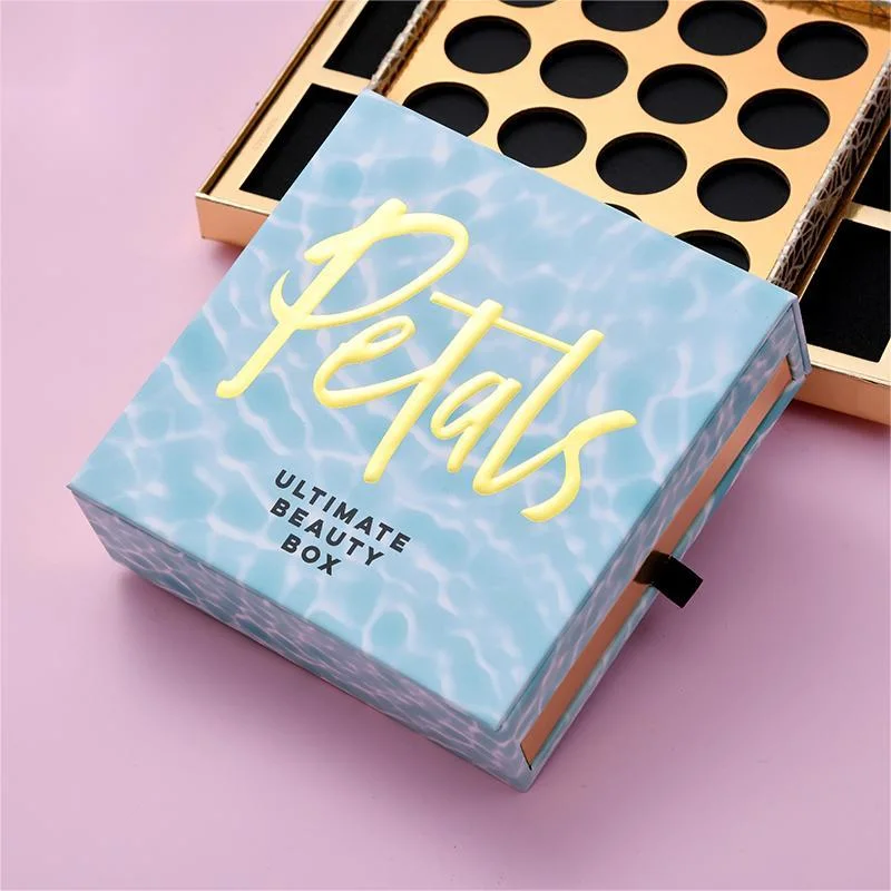 Eco-Friendly Printed Cardboard Eyeshadow Palette Case Magnetic Makeup Eye Shadow Palette Packaging Empty Paper Eyeshadow Case